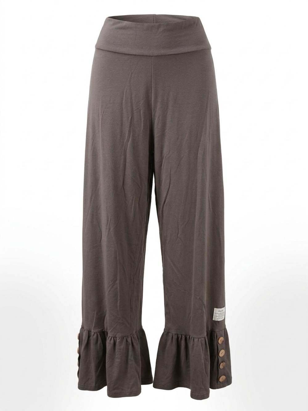 Luckybird Clothing Co. Brown Ruffle Hem Pants Excellent Condition